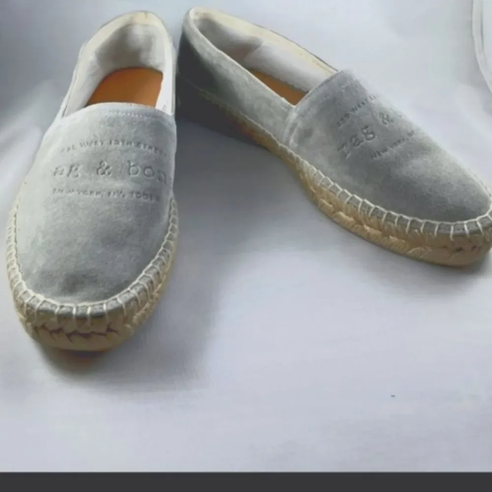 rag & bone Gray Suede Espadrille Slip-Ons
